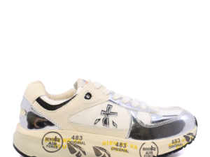 Sneakers fete Premiata Diva albi din sintetic