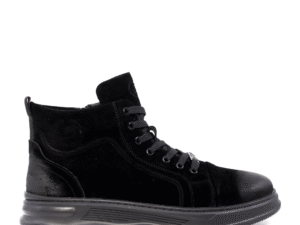 Sneakers high top bărbați Benvenuti negri din piele întoarsă  3858BG503VN
