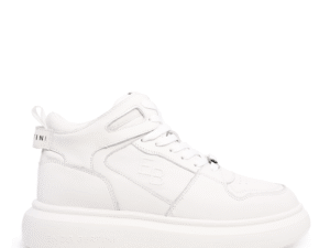 Sneakers high top bărbați Enzo Bertini albi din piele naturală cu logo 3868BG552A