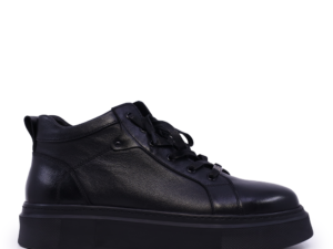 Sneakers high top bărbați Enzo Bertini negri din piele naturală 1648BG0397N