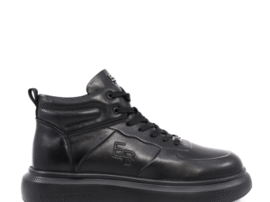 Sneakers high top bărbați Enzo Bertini negri din piele naturală  3868BG545N