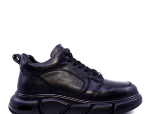 Sneakers high top bărbați Enzo Bertini negri din piele naturală  3868BG550N