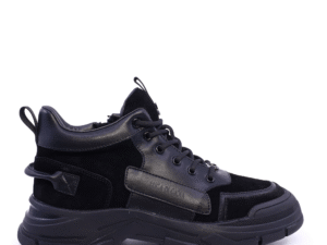Sneakers high top bărbați Luca di Gioia negri din piele 3918BG153N