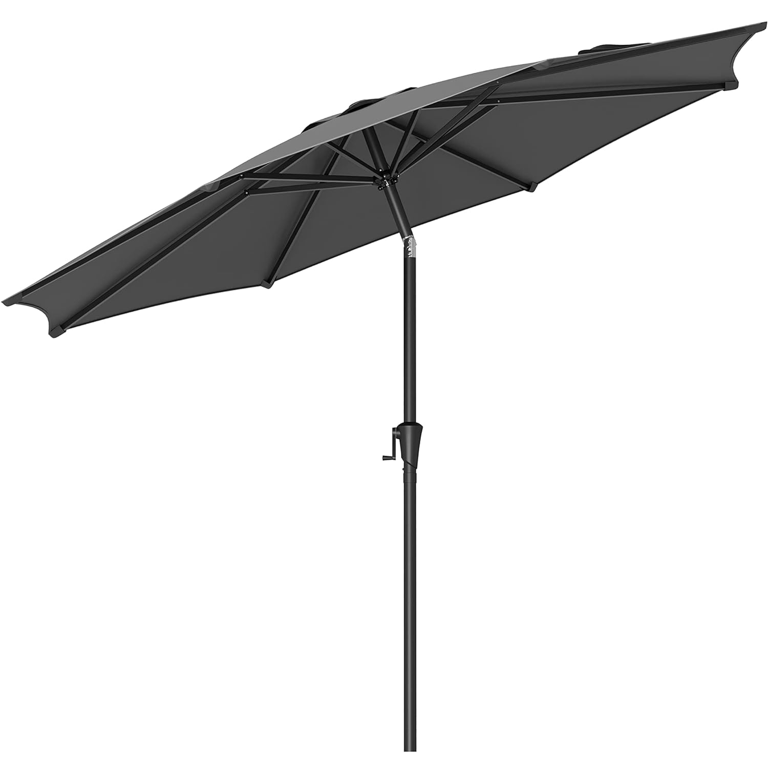 Reducere 20% – Umbrela gradina cu manivela si sistem inclinare 30, poliester 180g m2 UPF 50+, stalp metalic, D300 cm, gri 1 Umbrela gradina cu manivela si sistem inclinare 30