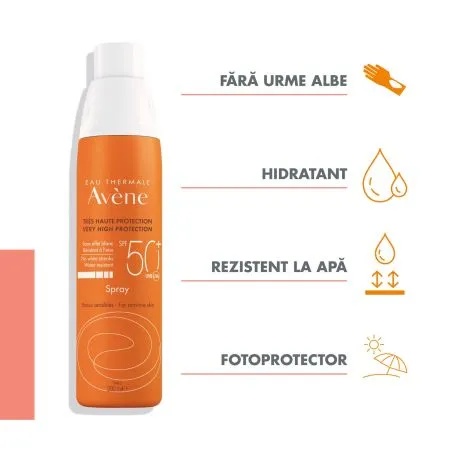 Reducere 50% – Spray protectie solara cu SPF 50+, 200ml, Avene 2 200ml