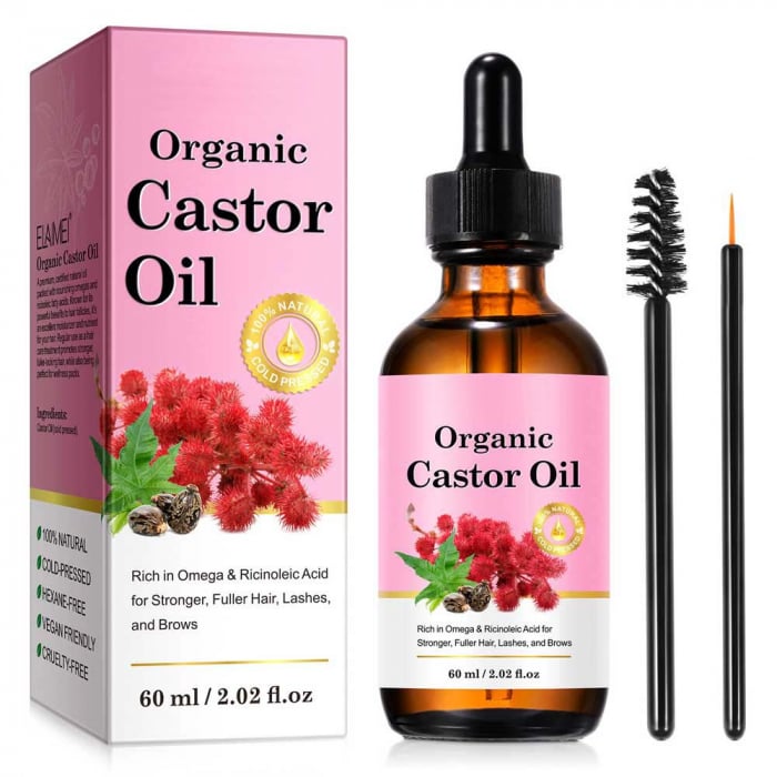 Reducere 40% – Ulei de Ricin Organic pentru Cresterea Genelor, Sprancenelor si Parului, Fara Hexan, NOVA KISS , 60 ml 1 Ulei de Ricin Organic pentru Cresterea Genelor