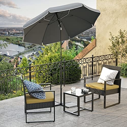 Reducere 25% – Umbrela pentru terasa, Songmics, Gri, 160x206 cm 1 Umbrela pentru terasa