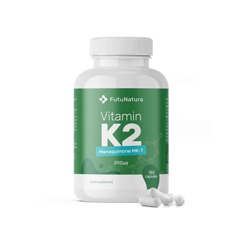 Reducere 15% – Vitamin K2 MK-7, supliment alimentar destinat susținerii sănătății oaselor și coagulării normale a sângelui, 200 µg, 180 capsule, FutuNatura 2 supliment alimentar destinat susținerii sănătății oaselor și coagulării normale a sângelui