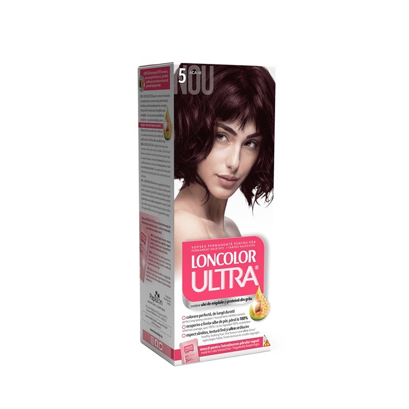 Reducere 20% – Vopsea de Par Permanenta Loncolor Ultra 5 Acaju, 100 ml 1 Vopsea de Par Permanenta Loncolor Ultra 5 Acaju