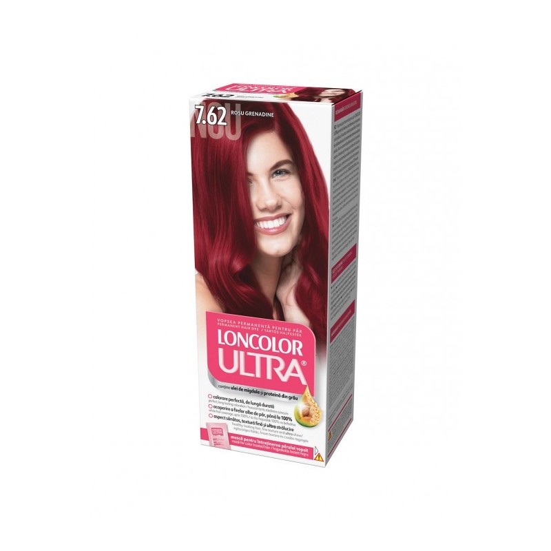 Reducere 20% – Vopsea de Par Permanenta Loncolor Ultra 7.62 Rosu Grenadine, 100 ml 1 Vopsea de Par Permanenta Loncolor Ultra 7.62 Rosu Grenadine